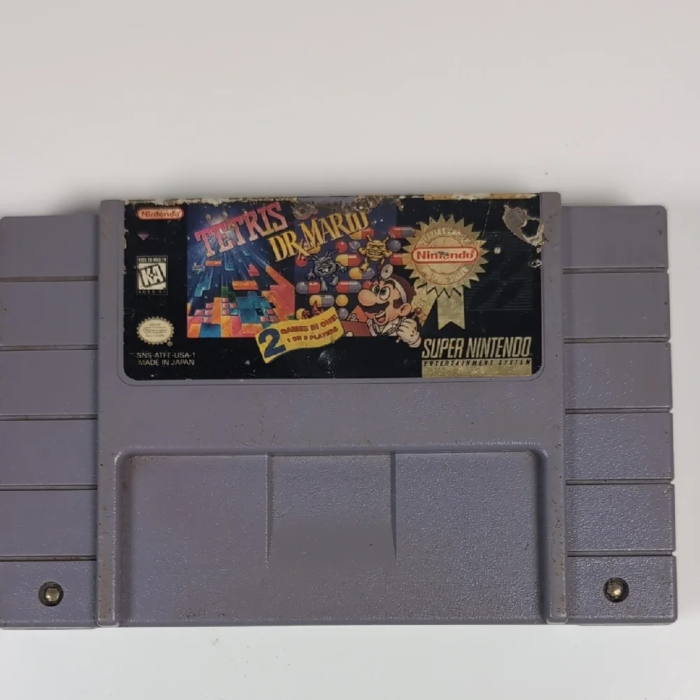 Nintendo Super Nintendo Tetris & Dr. Mario Game Cartridge - Gray